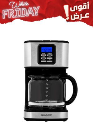صانعة قهوة شارب 950 واط 1.8 لتر سلفر/ اسود