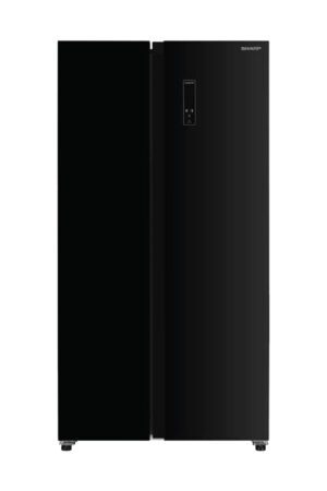 SHARP Refrigerator 655 Liter side by side Black Glass Doors