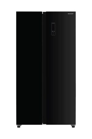 SHARP Refrigerator 655 Liter side by side Black Glass Doors